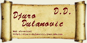 Đuro Dulanović vizit kartica